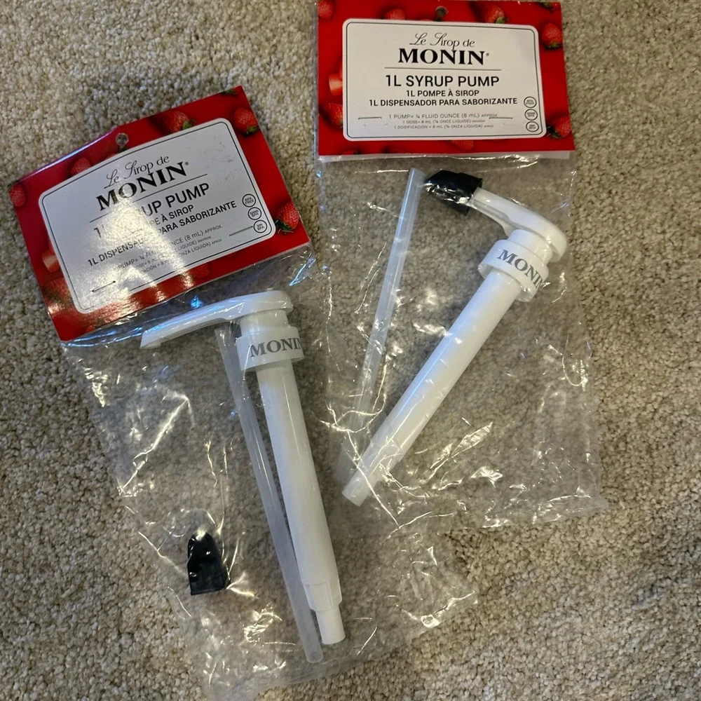 Monin 1L Syrup Pump Dispenser x 2